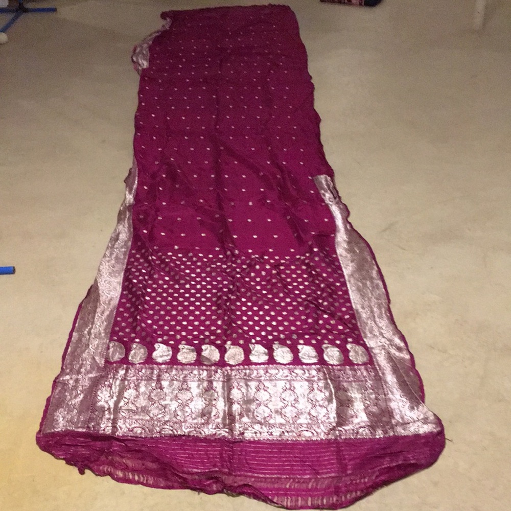 Elegant Silk Burgundy and Silver Home Accent Decor